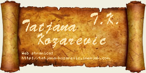 Tatjana Kozarević vizit kartica